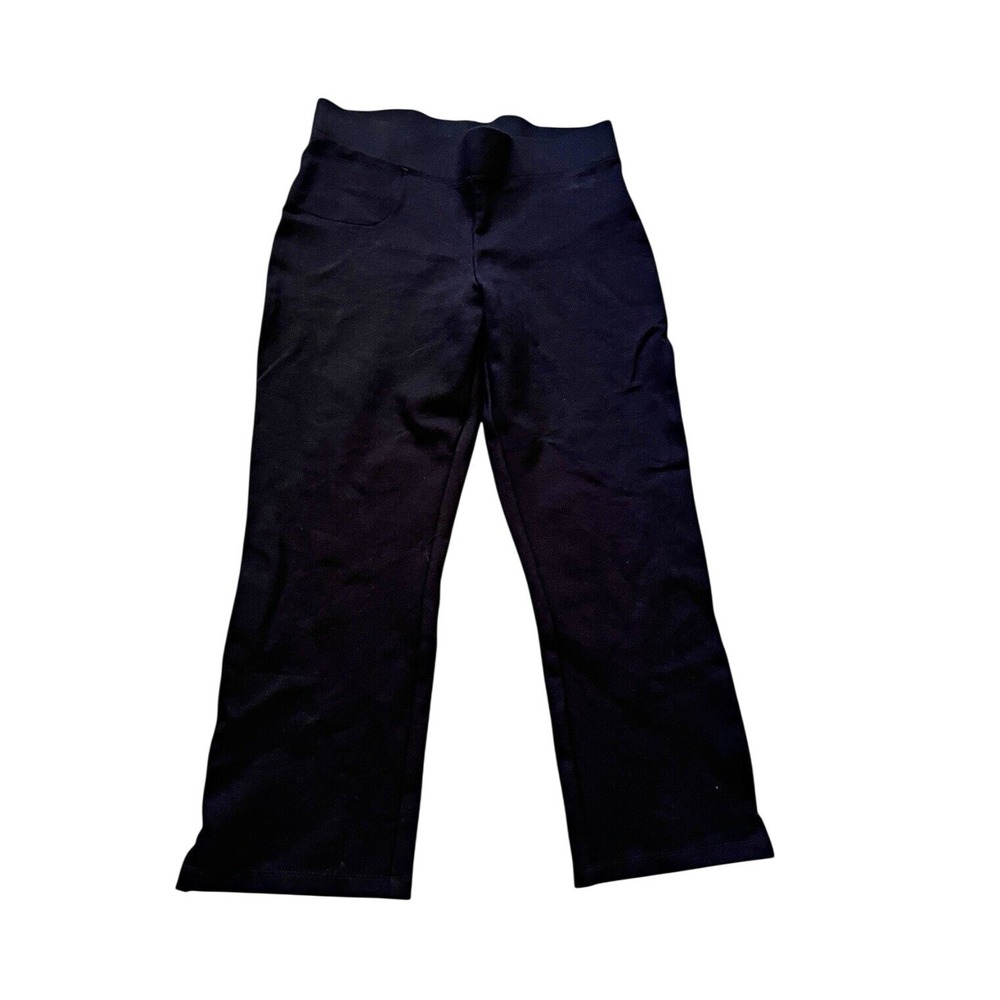 Quince Women's Ultra-Stretch Ponte Black Kick Flare Pull On Pants M